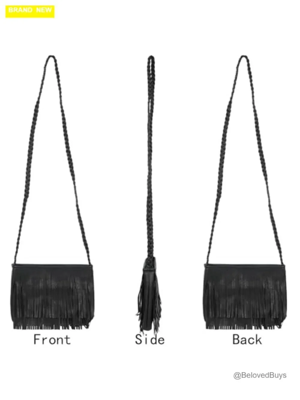Leather Fringe Messenger Bag Hobo Crossbody Tassel Shoulder Bag